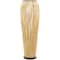 Brown Wicker Handmade Slatted Frame Vase with Black Metal Accents